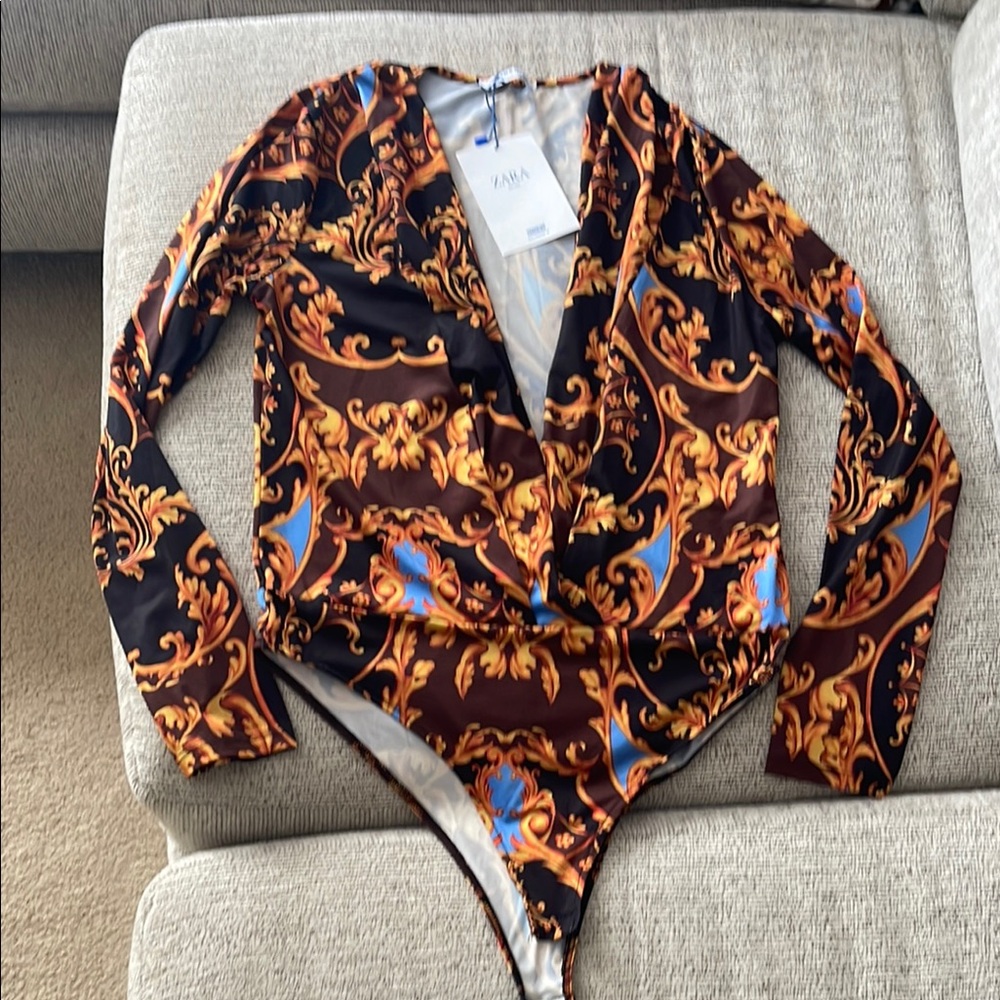 Zara Multicolor Baroque Bodysuit